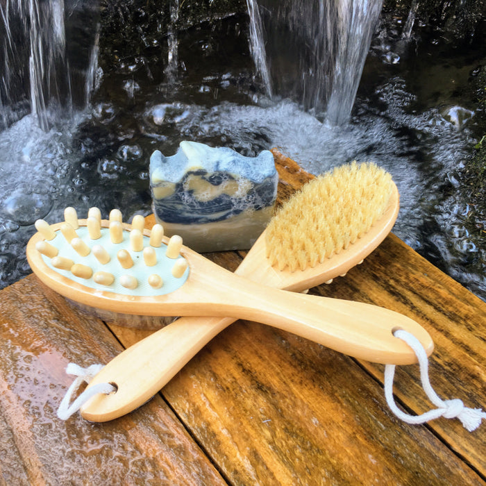 Natural Bristle Bath Brush with Massage