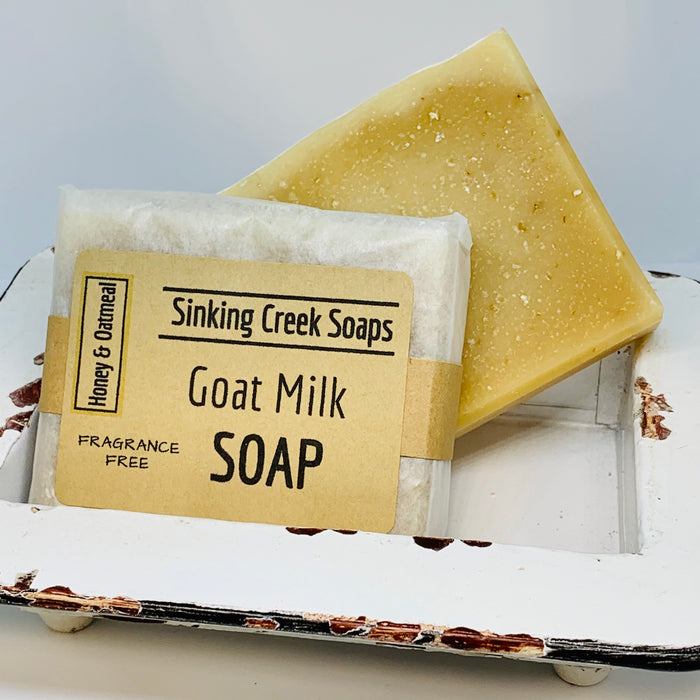 Honey and Oatmeal Goat Milk Soap (Fragrance Free)